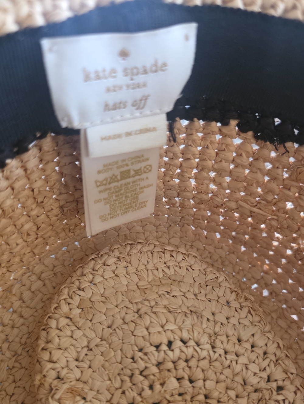 kate spade Straw Fedora Hat with Black Bow - Picture 4 of 4